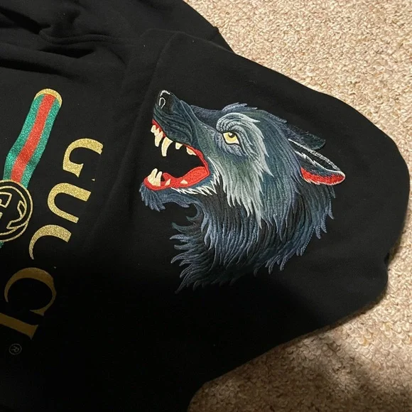 Extremely rare Gucci Embroidered Wolf Hoodie